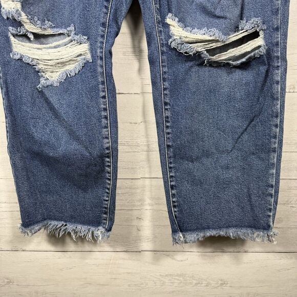 Lane Bryant Womens size 26 distressed straight leg jeans denim casual comfort - Picture 4 of 5